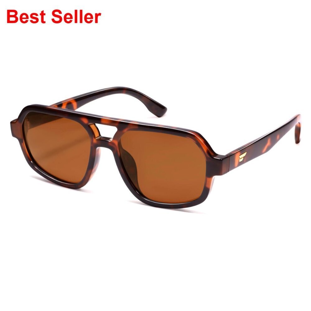 Retro Aviator Sunglasses Polarized Oversized Square Frame 70s Vintage